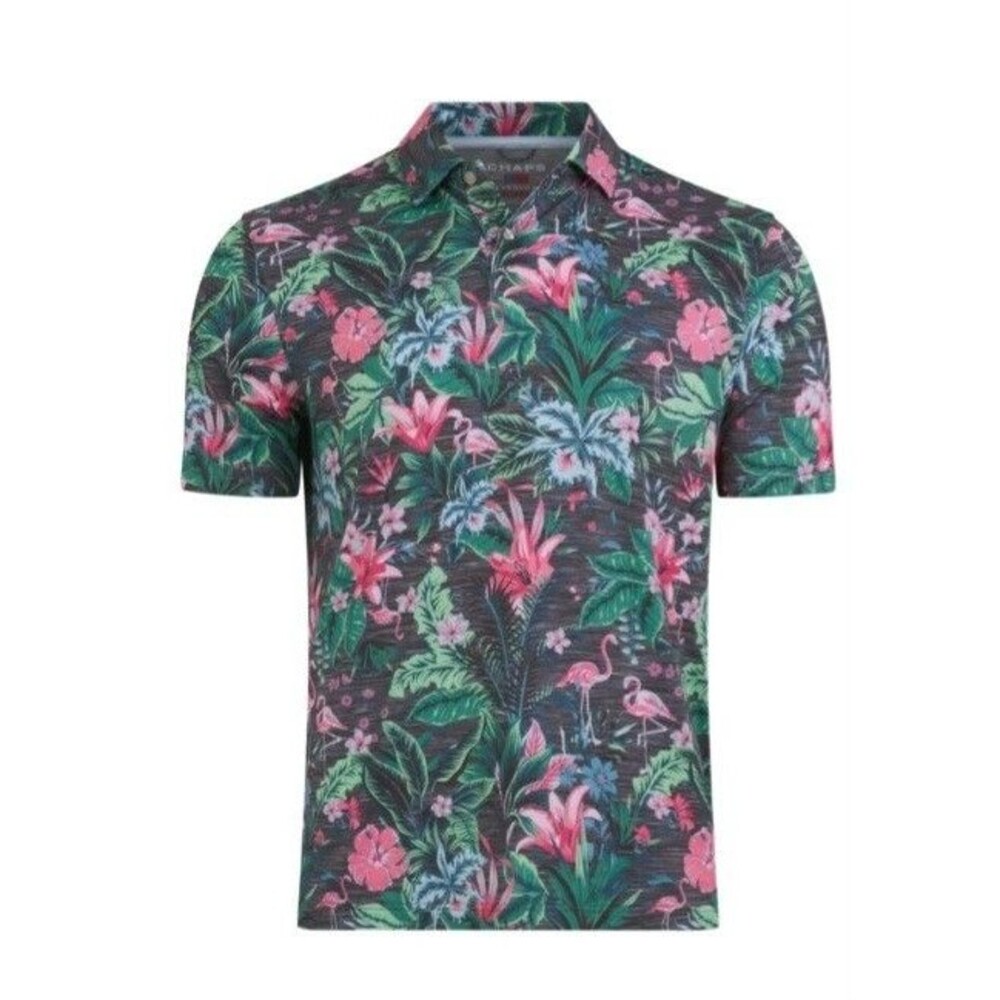 Chaps Men's Short Sleeve Tropical Floral Performance Polo Shirt Size XXL NEW